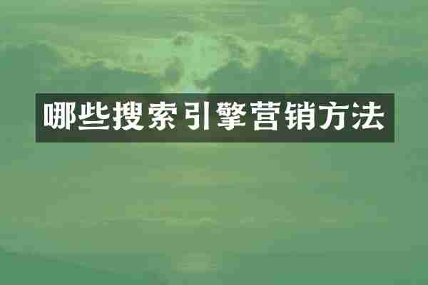 哪些搜索引擎营销方法