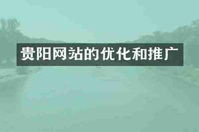 贵阳网站的优化和推广