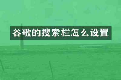 谷歌的搜索栏怎么设置