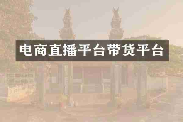 电商直播平台带货平台