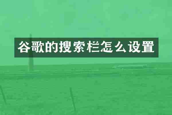 谷歌的搜索栏怎么设置