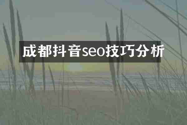 成都抖音seo技巧分析