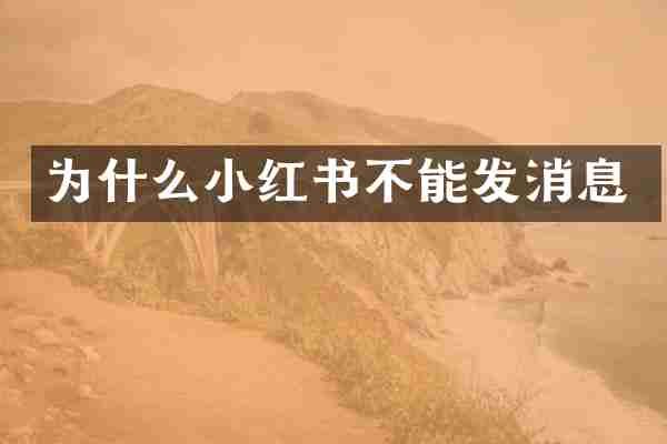 为什么小红书不能发消息
