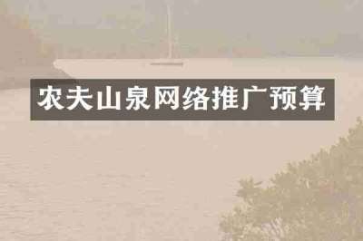 农夫山泉网络推广预算