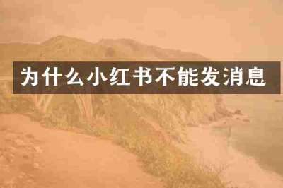 为什么小红书不能发消息