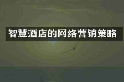 智慧酒店的网络营销策略