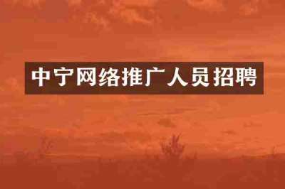 中宁网络推广人员招聘