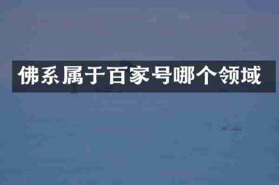 佛系属于百家号哪个领域