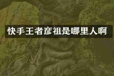 快手王者彦祖是哪里人啊