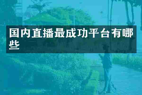 国内直播最成功平台有哪些