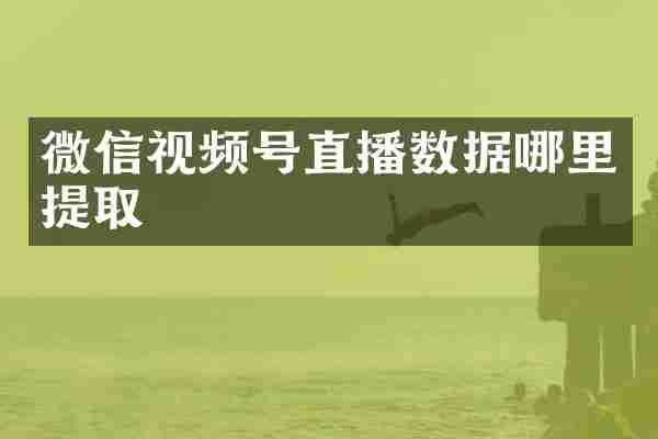 微信视频号直播数据哪里提取