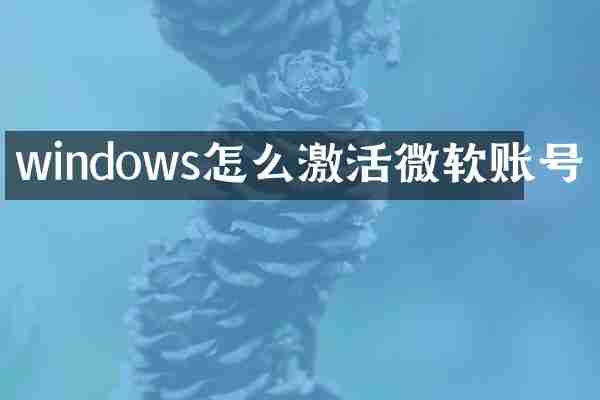 windows怎么激活微软账号