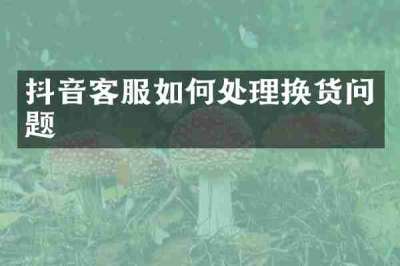抖音客服如何处理换货问题