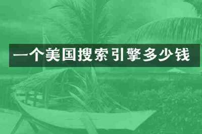 一个美国搜索引擎多少钱