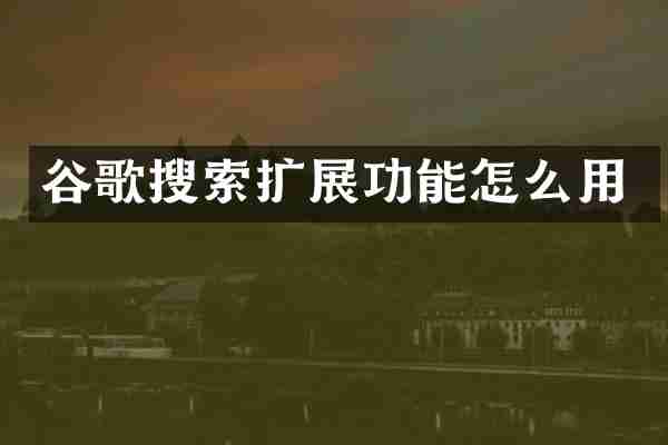 谷歌搜索扩展功能怎么用