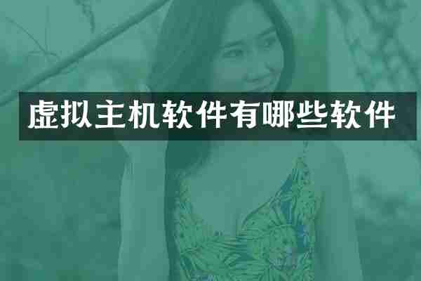虚拟主机软件有哪些软件