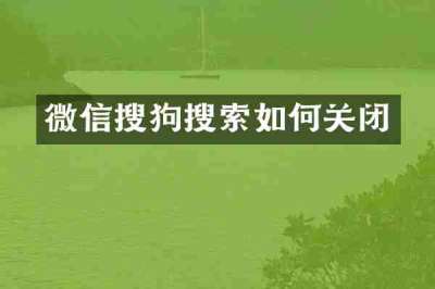 微信搜狗搜索如何关闭