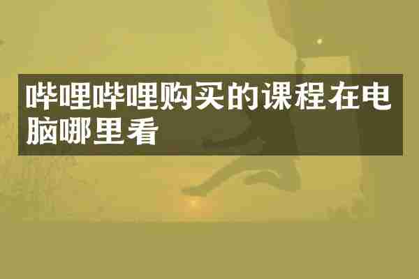 哔哩哔哩购买的课程在电脑哪里看