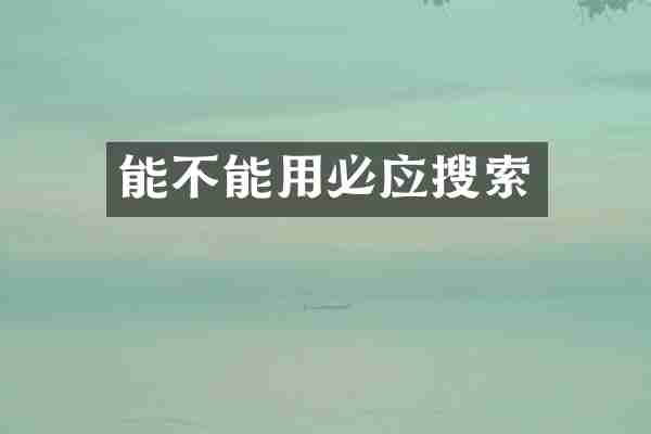 能不能用必应搜索