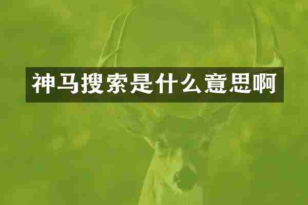 神马搜索是什么意思啊