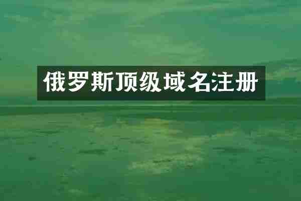 俄罗斯顶级域名注册