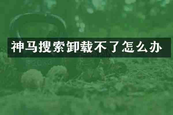 神马搜索卸载不了怎么办