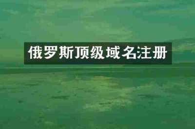 俄罗斯顶级域名注册