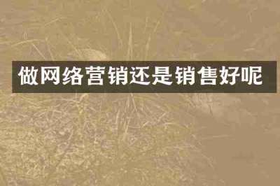 做网络营销还是销售好呢