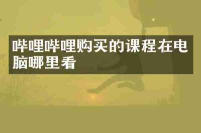 哔哩哔哩购买的课程在电脑哪里看