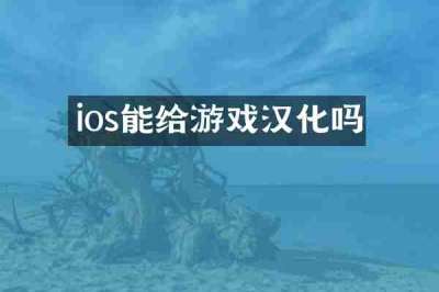 ios能给游戏汉化吗