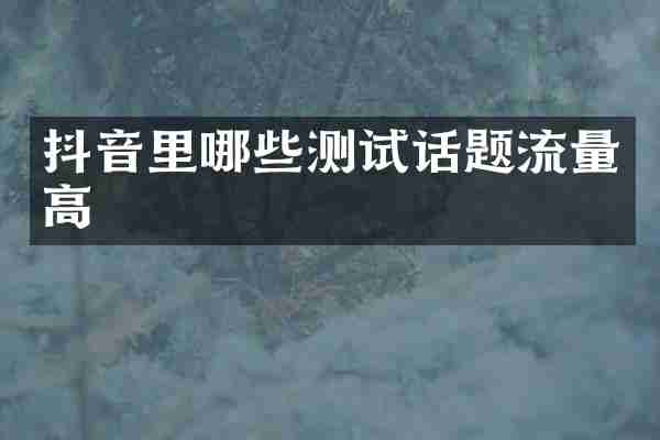抖音里哪些测试话题流量高