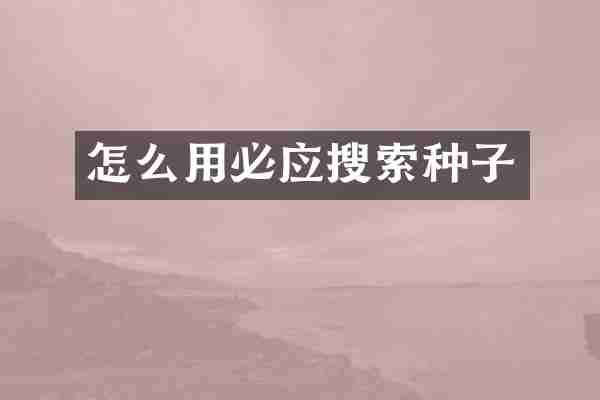 怎么用必应搜索种子