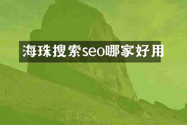 海珠搜索seo哪家好用