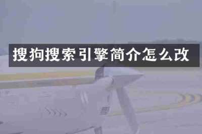 搜狗搜索引擎简介怎么改
