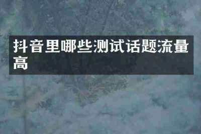 抖音里哪些测试话题流量高