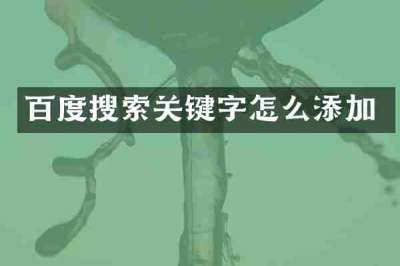 百度搜索关键字怎么添加