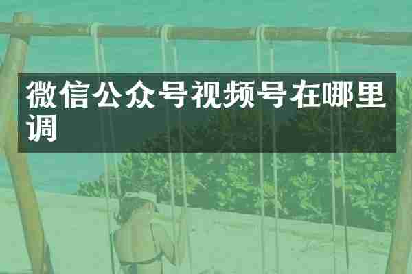 微信公众号视频号在哪里调