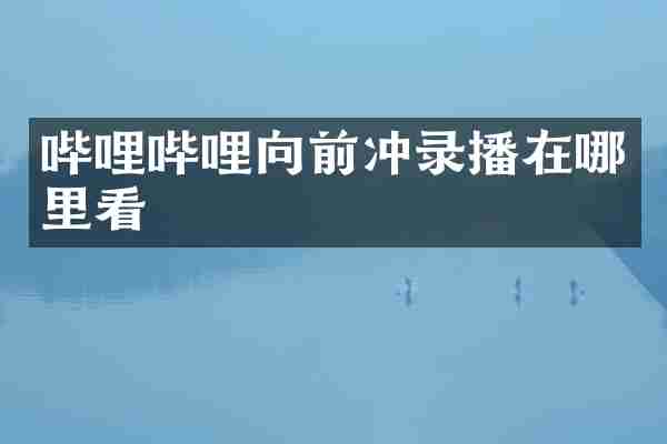 哔哩哔哩向前冲录播在哪里看