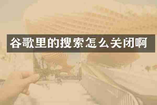 谷歌里的搜索怎么关闭啊