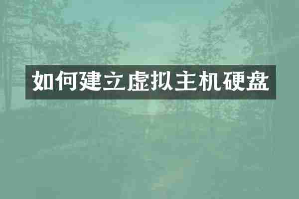 如何建立虚拟主机硬盘