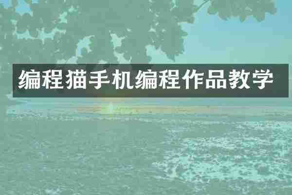 编程猫手机编程作品教学