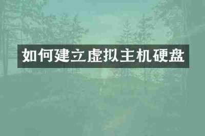 如何建立虚拟主机硬盘