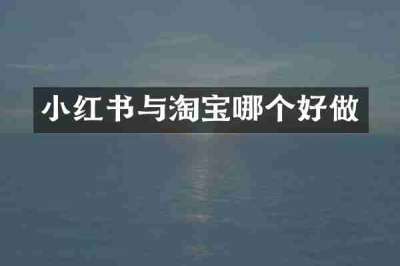 小红书与淘宝哪个好做