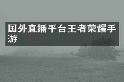 国外直播平台王者荣耀手游