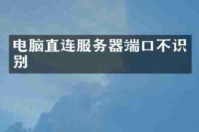电脑直连服务器端口不识别