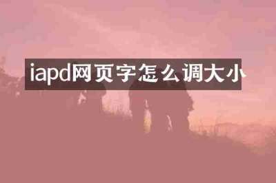 iapd网页字怎么调大小