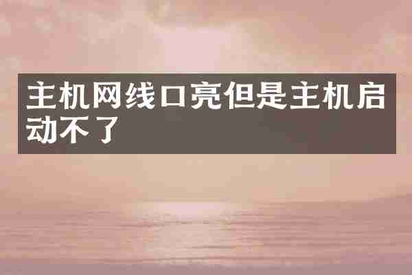 主机网线口亮但是主机启动不了