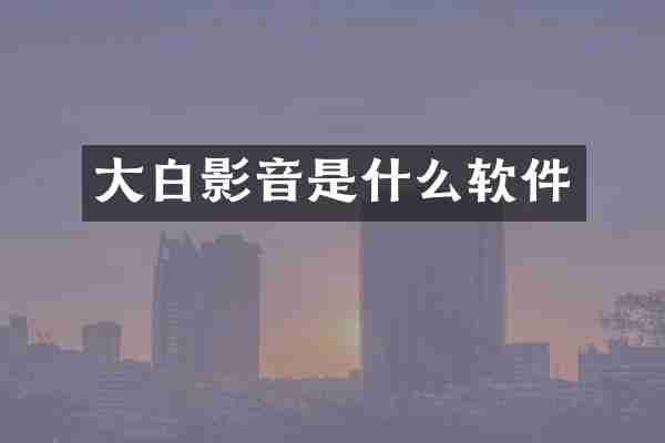 大白影音是什么软件