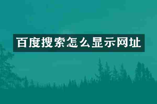 百度搜索怎么显示网址