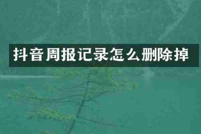 抖音周报记录怎么删除掉